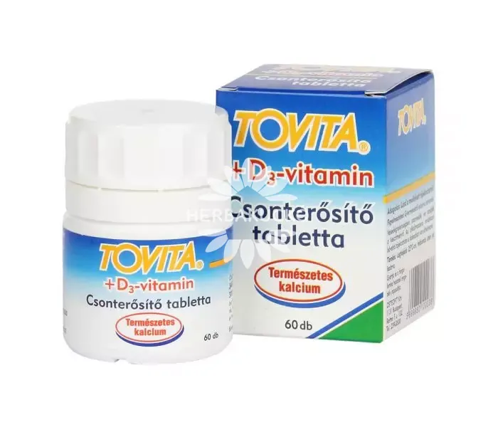 Tovita Csonterősítő tabletta + D3-vitamin, 60 db Tovita Csonterősítő tabletta + D3-vitamin, 60 db